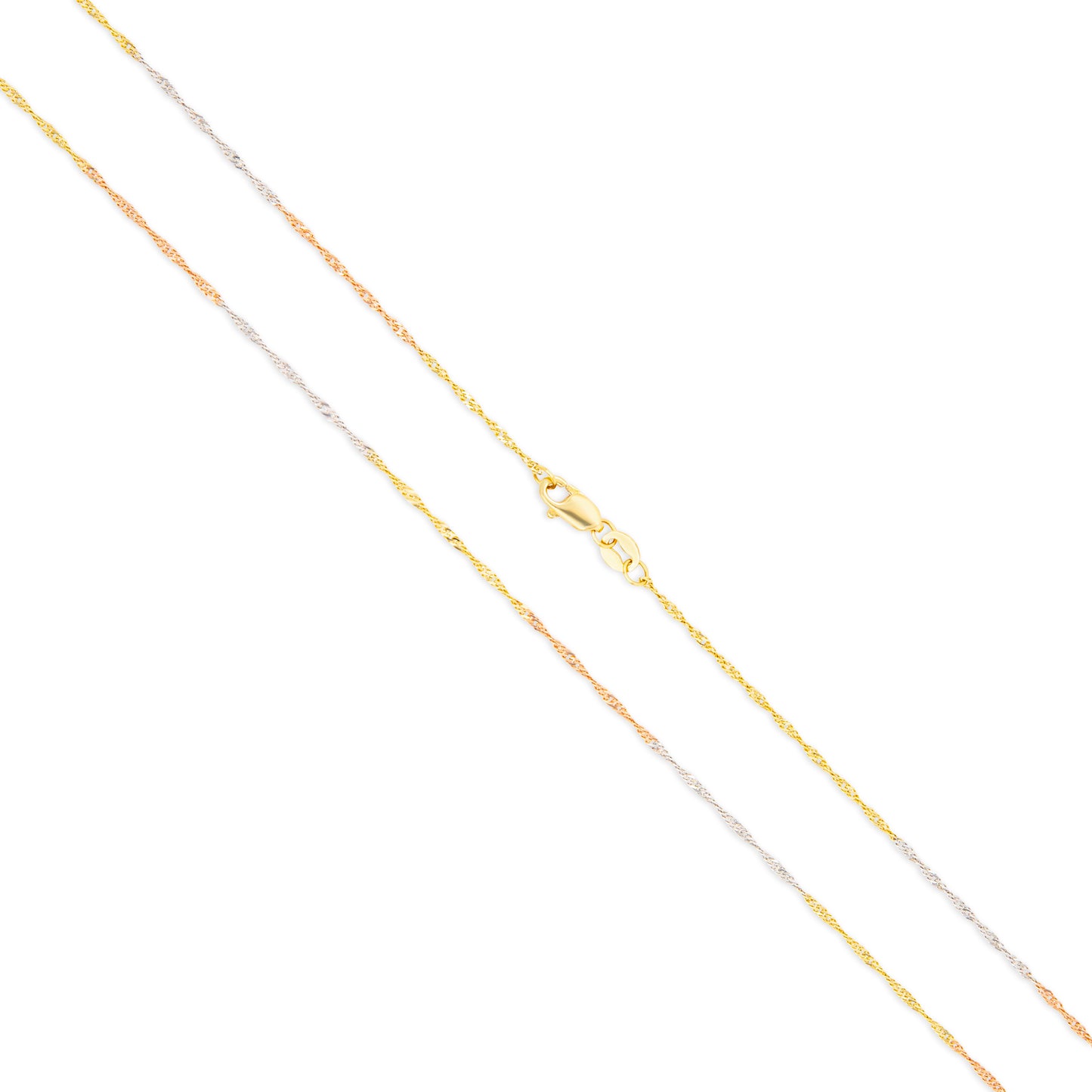 14K Tricolor Singapore Chain