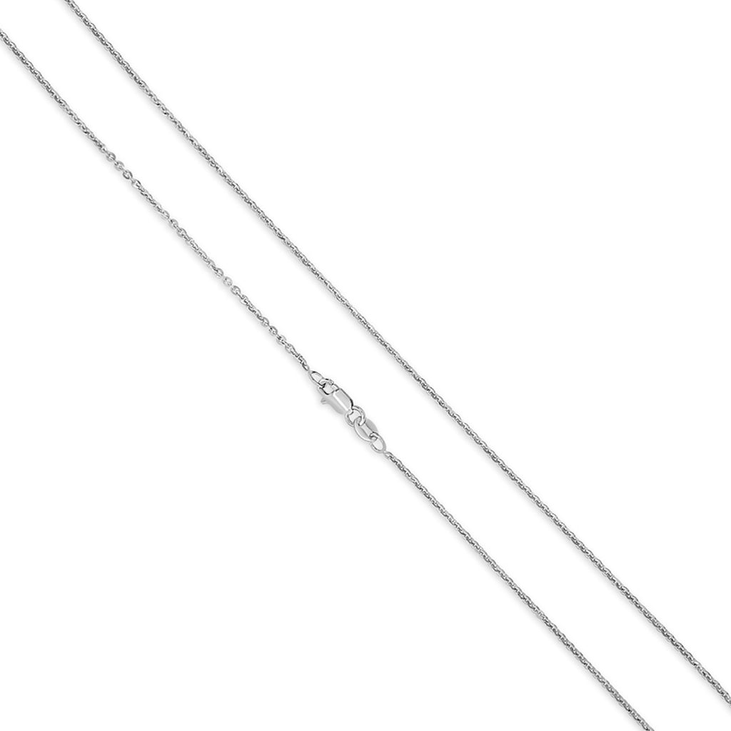 14K White Gold Cable Chain