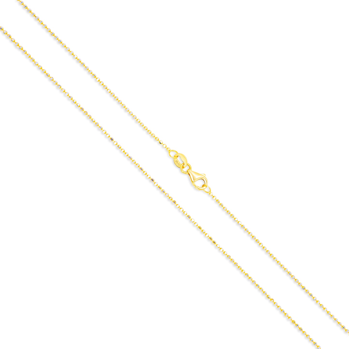 14K Two Tones Faceted Beaded Chain
