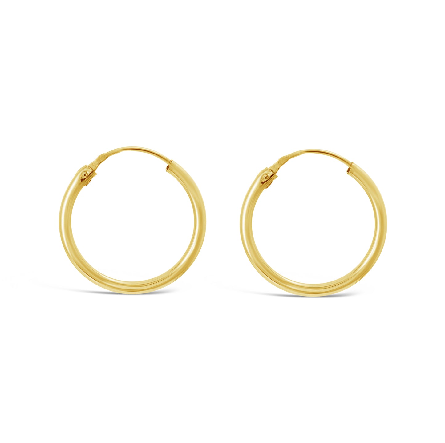 18K Yellow Gold 15mm Classic Huggie Earrings