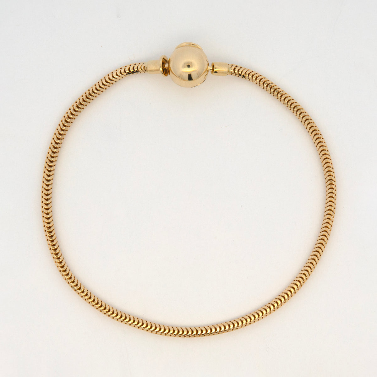14K Yellow Gold Round Ball Clasp Bracelet