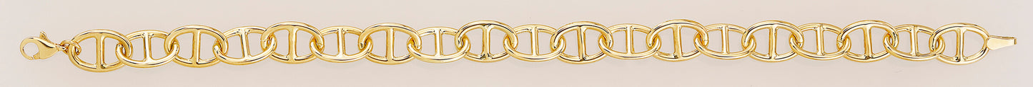 14K Yellow Gold Polished Mariner Link Bracelet
