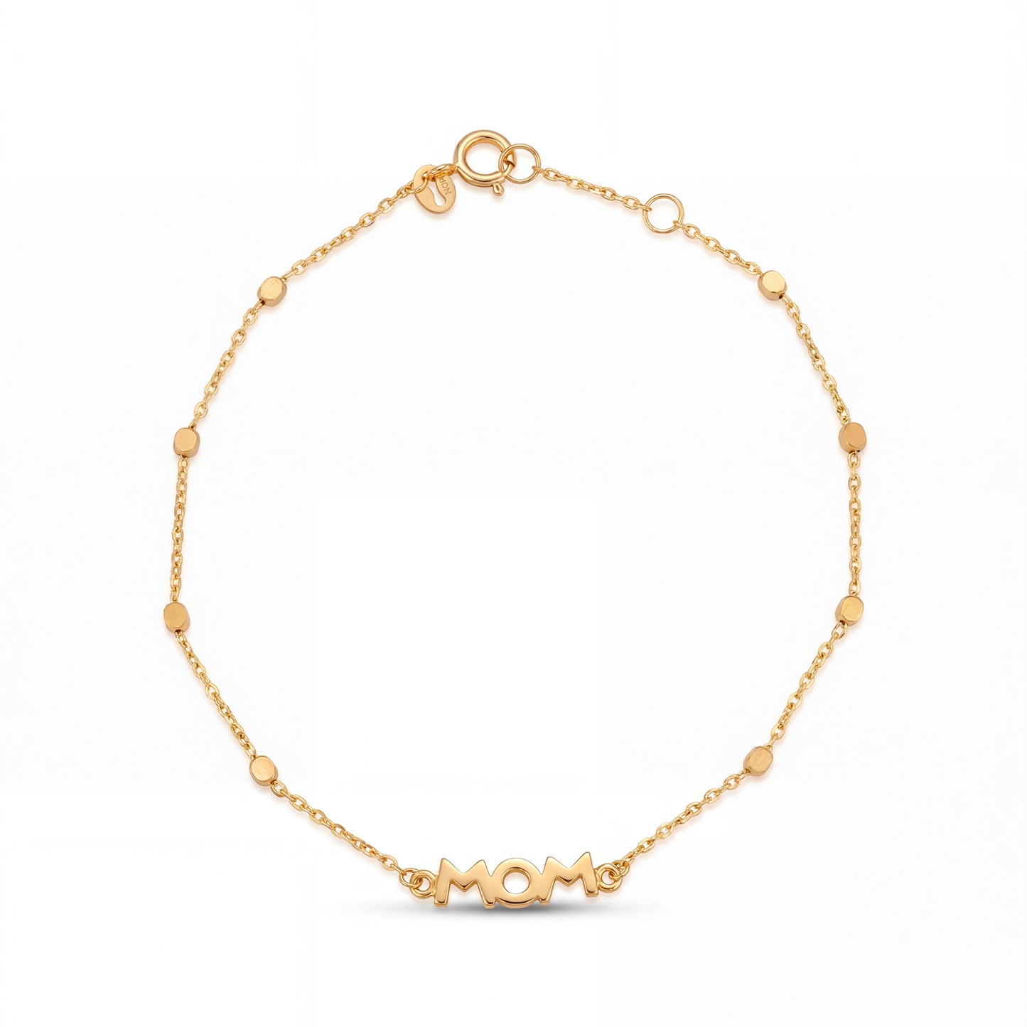 14K Yellow Gold "Mom" & Beads By The Yard Bracelet
