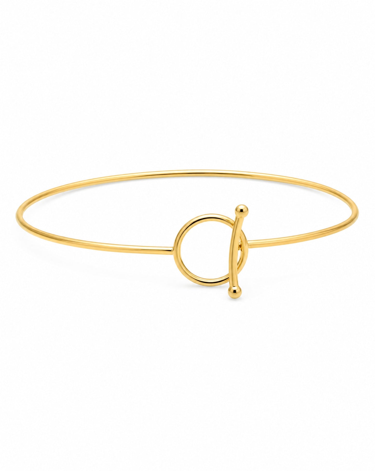 14K Yellow Gold Toggle Clasp Bangle