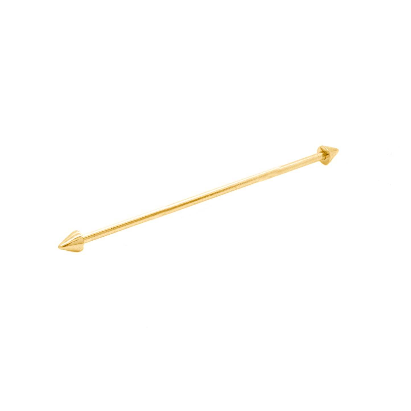 14K Yellow Gold Cone Industrial Barbell