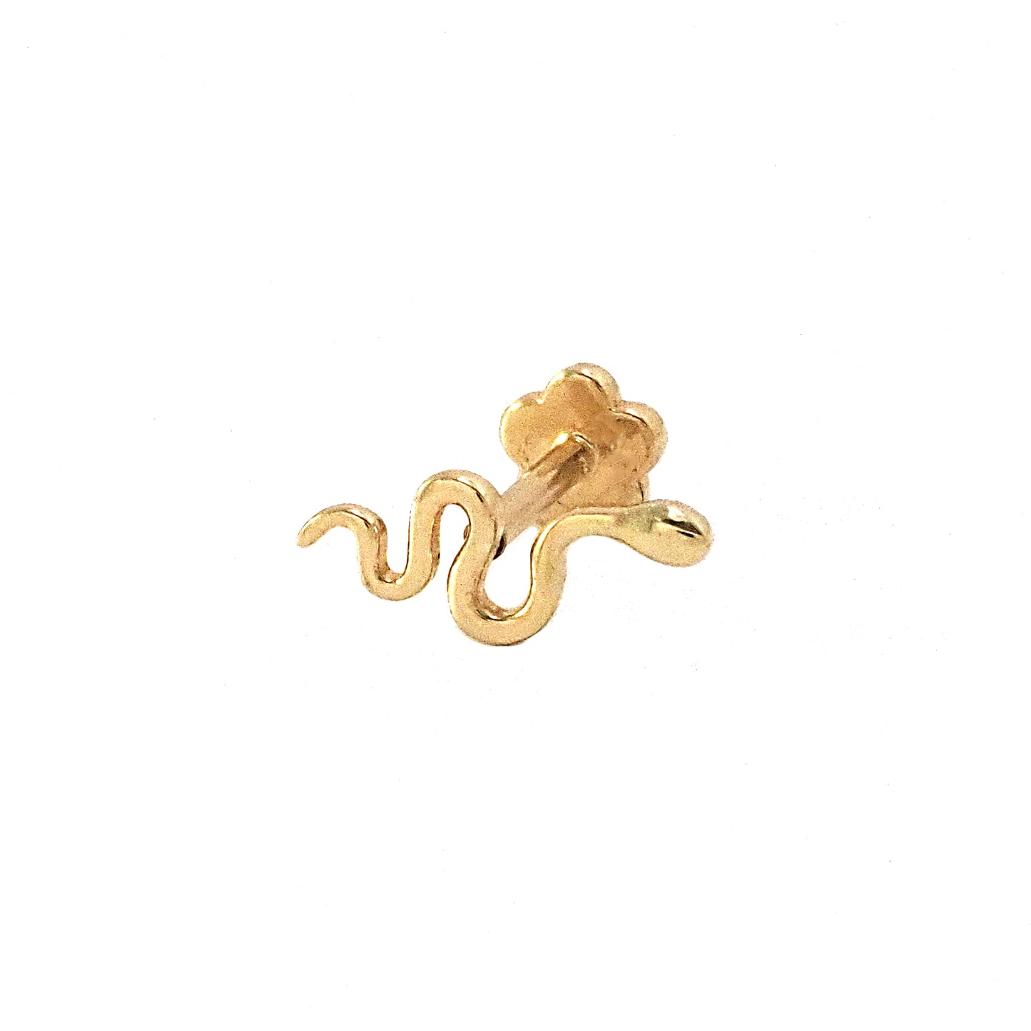 14K Yellow Gold Snake Body Cartilage Earring