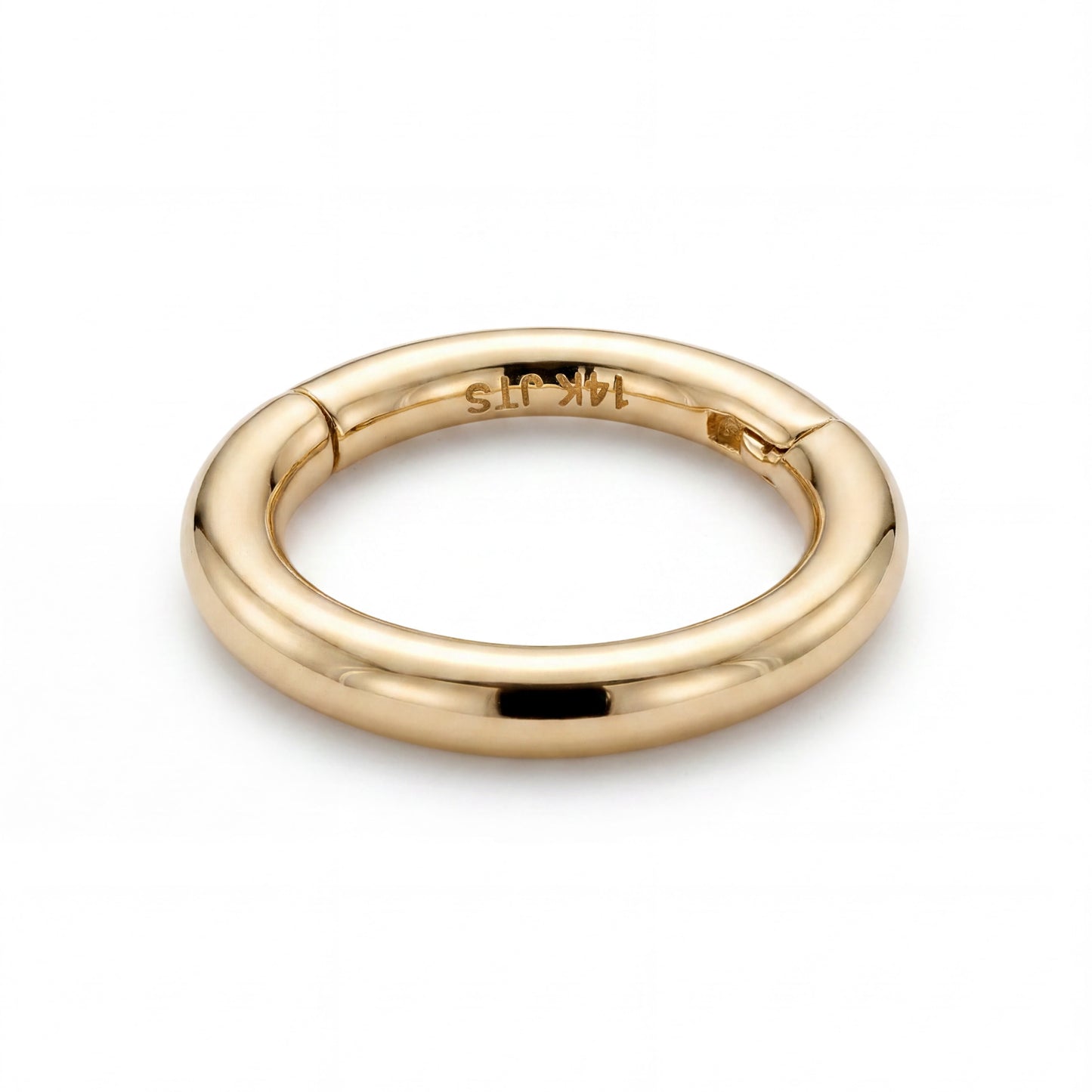 14K Yellow Gold Plain Oval Cartilage Hoop Earring