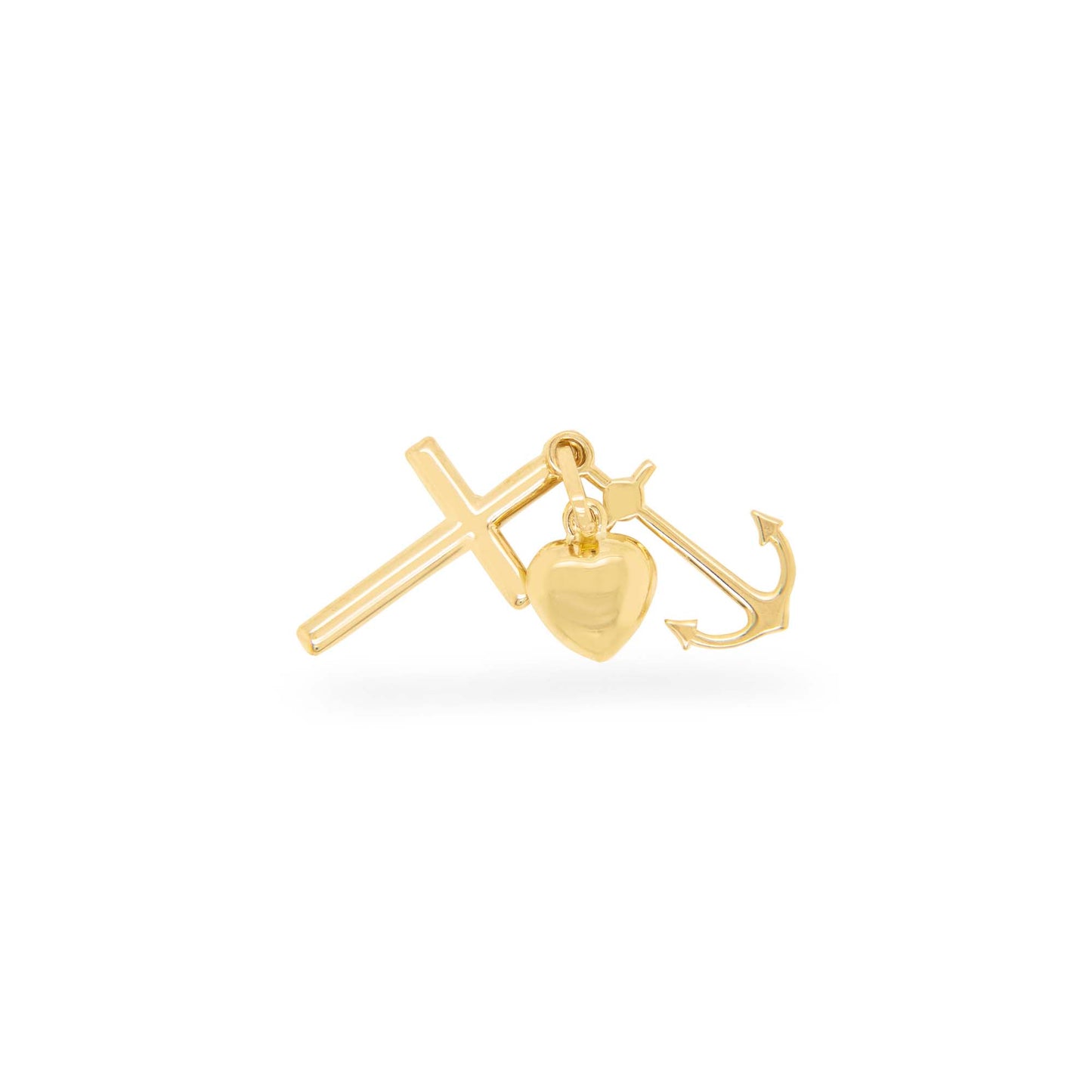 14K Yellow Gold Faith, Hope & Love Pendant