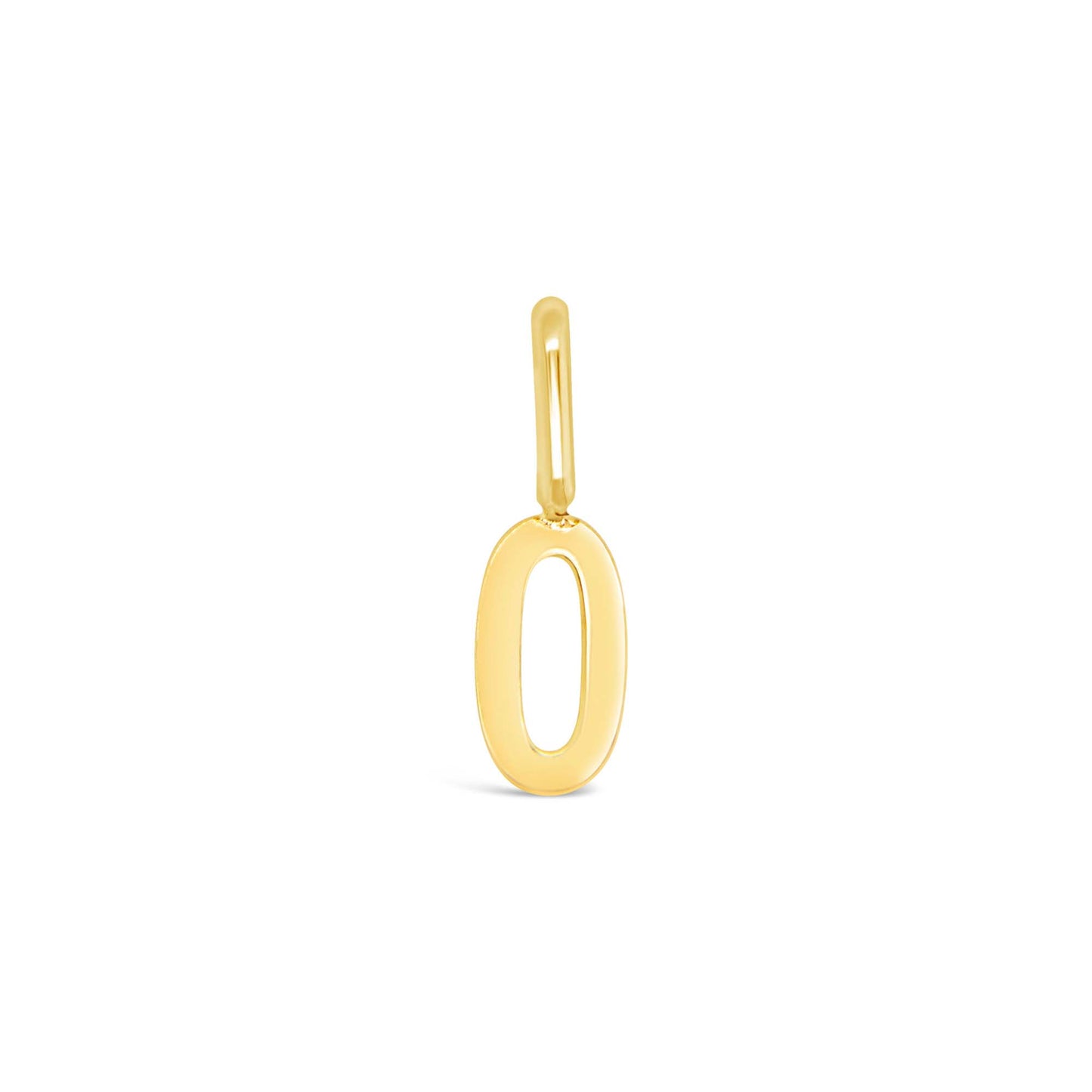 14k Yellow Gold Tiny Number Pendant