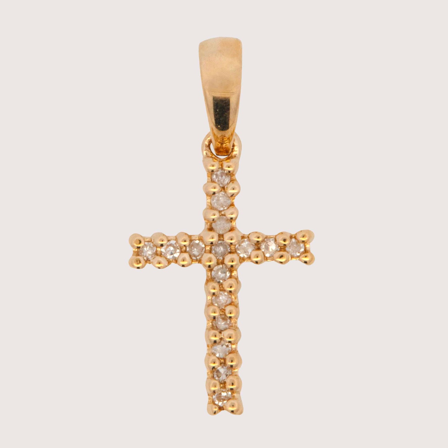 14K Yellow Gold Diamond Cross Pendant