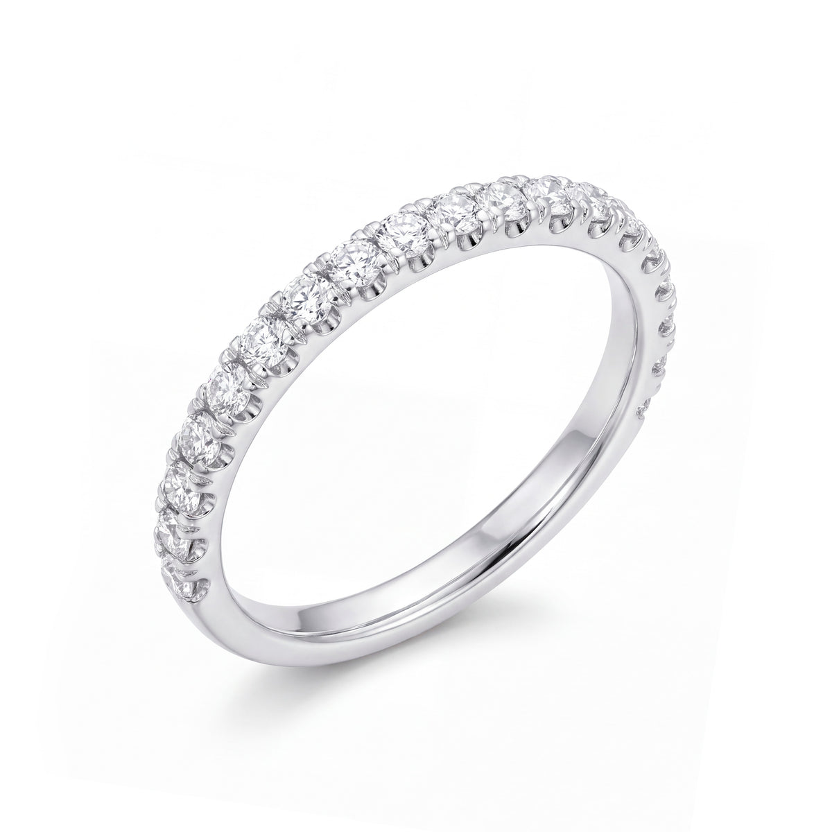 14K White Gold Half Eternity Diamond Ring