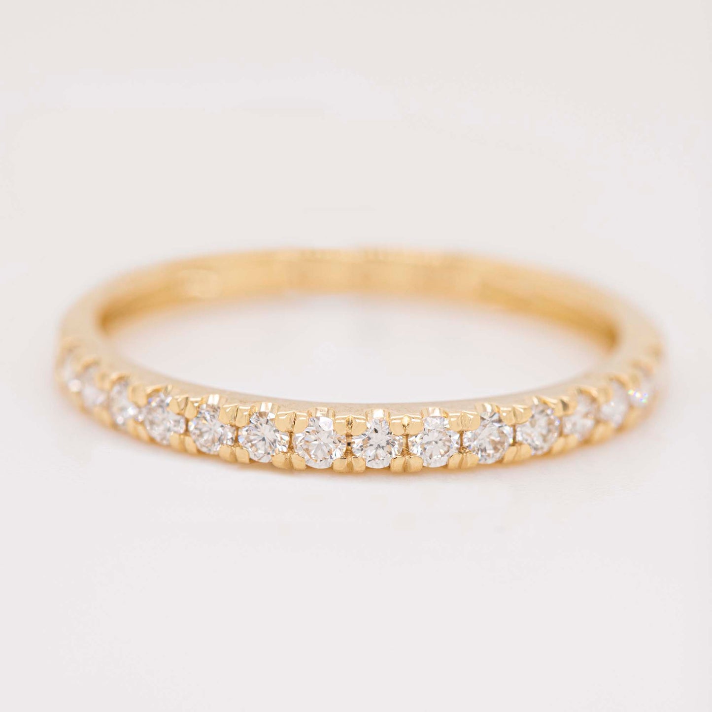 14K Yellow Gold Half Eternity Diamond Ring