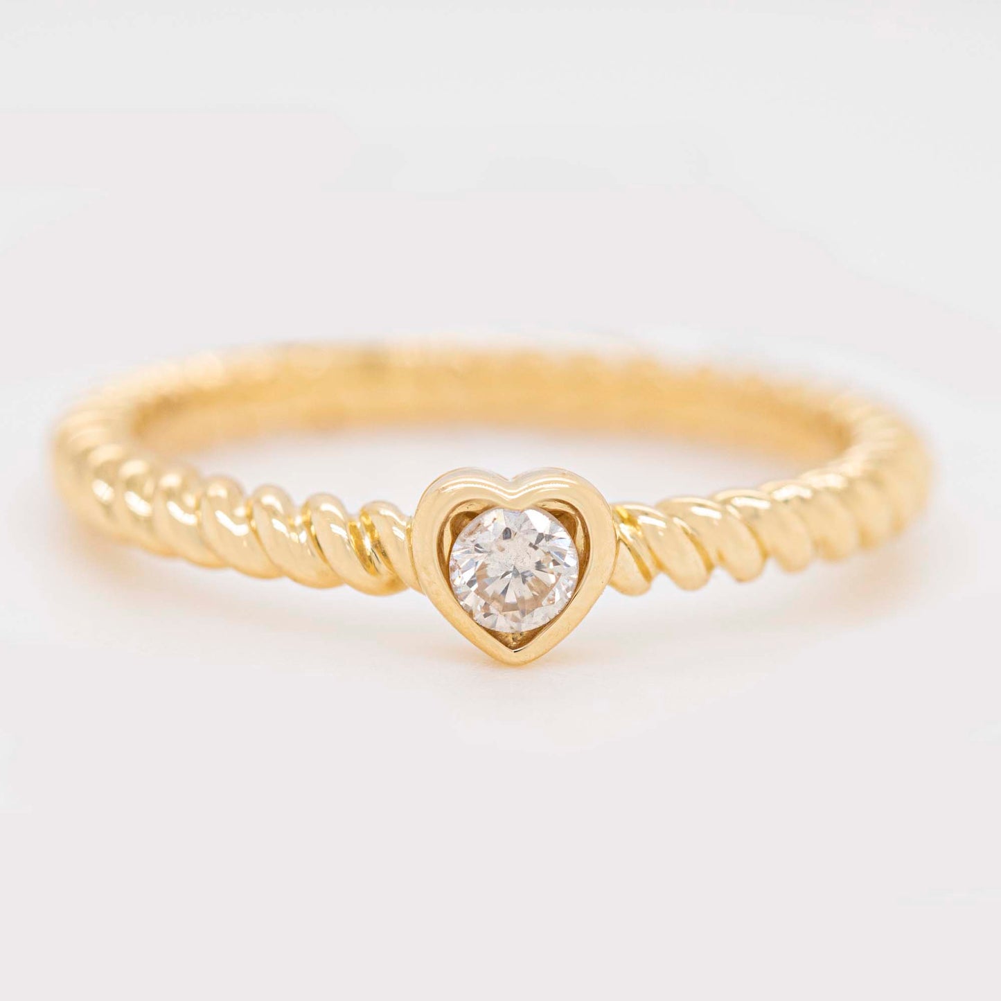14K Yellow Gold Diamond Heart Ring