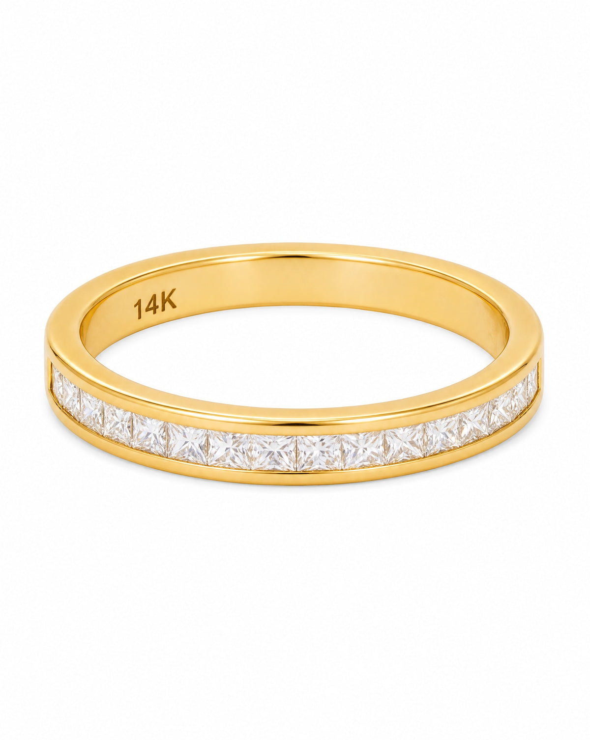 14K Yellow Gold Princess Cut Diamond Eternity Band