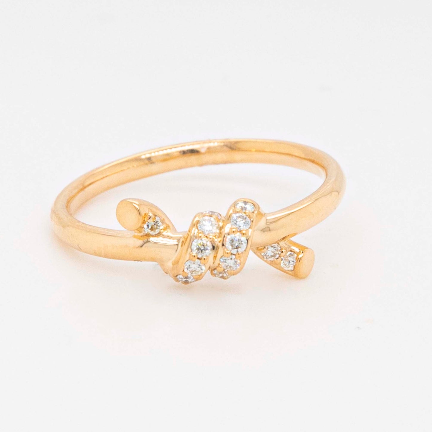 14K Yellow Gold Diamond Knot Ring