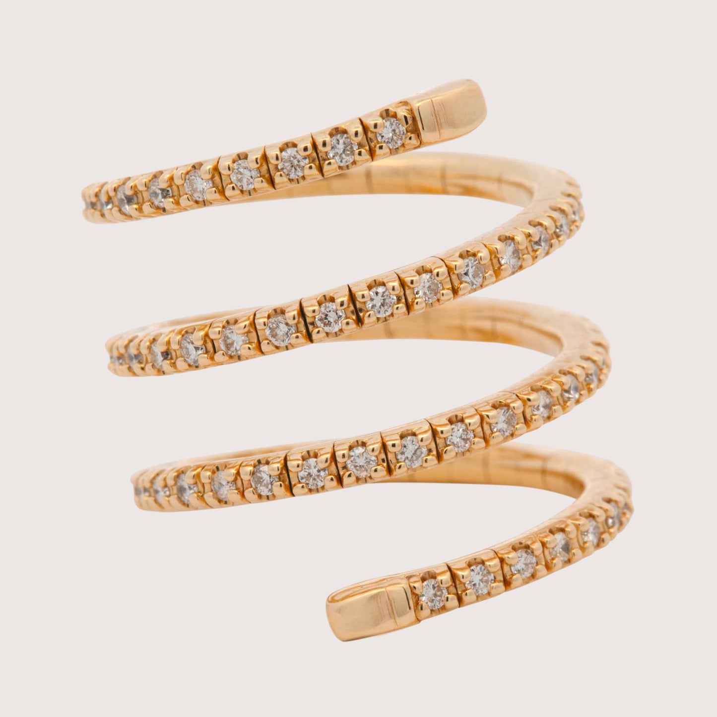 14K Yellow Gold Diamond Flexible Wrap Ring