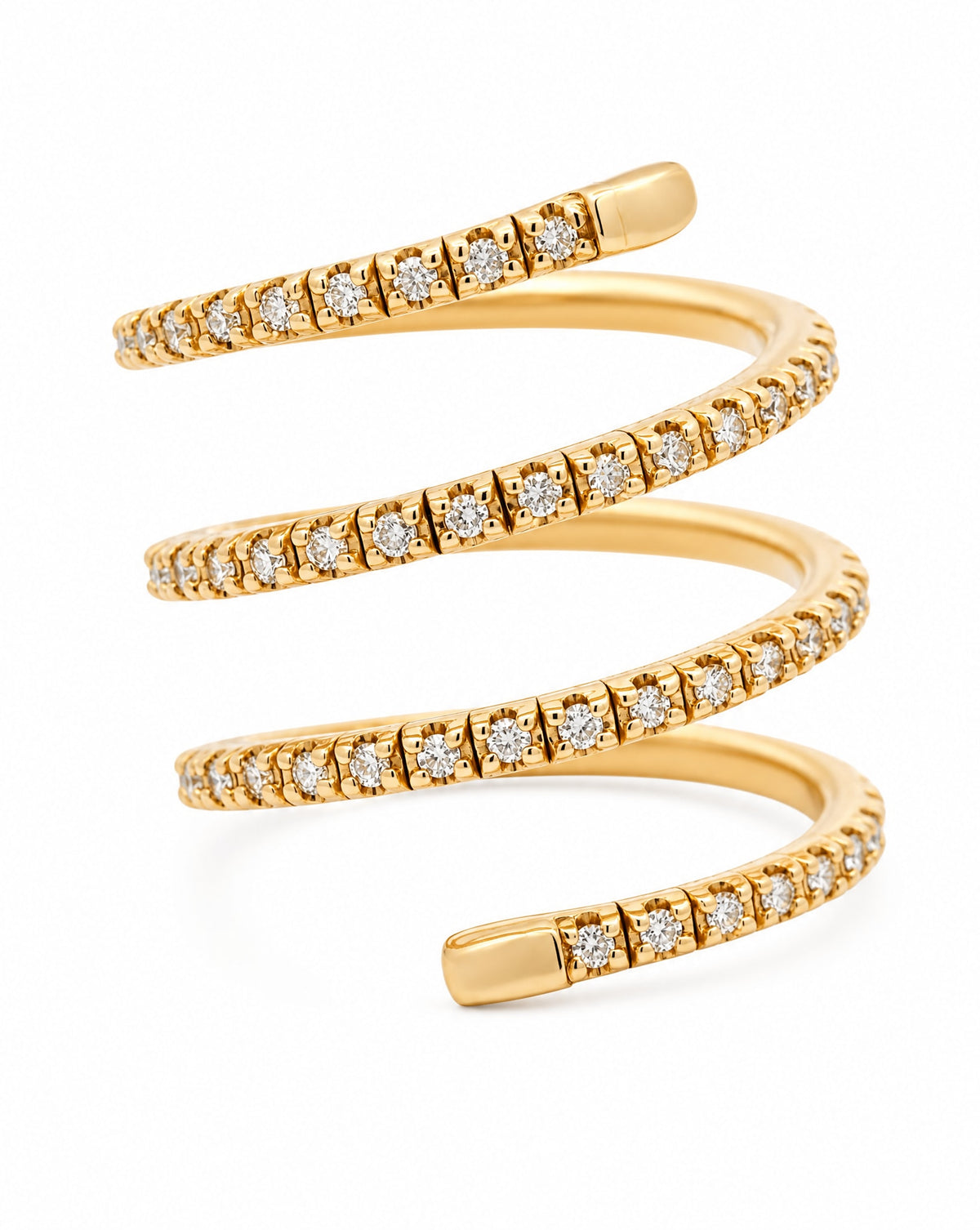 14K Yellow Gold Diamond Flexible Wrap Ring
