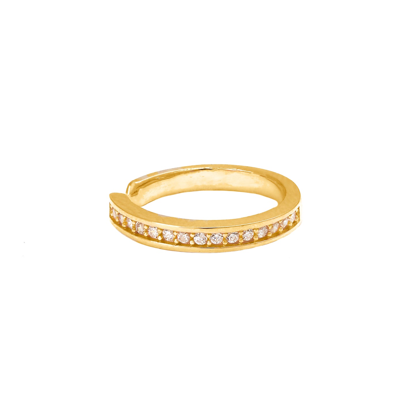 14K Yellow Gold CZ Ear Cuff