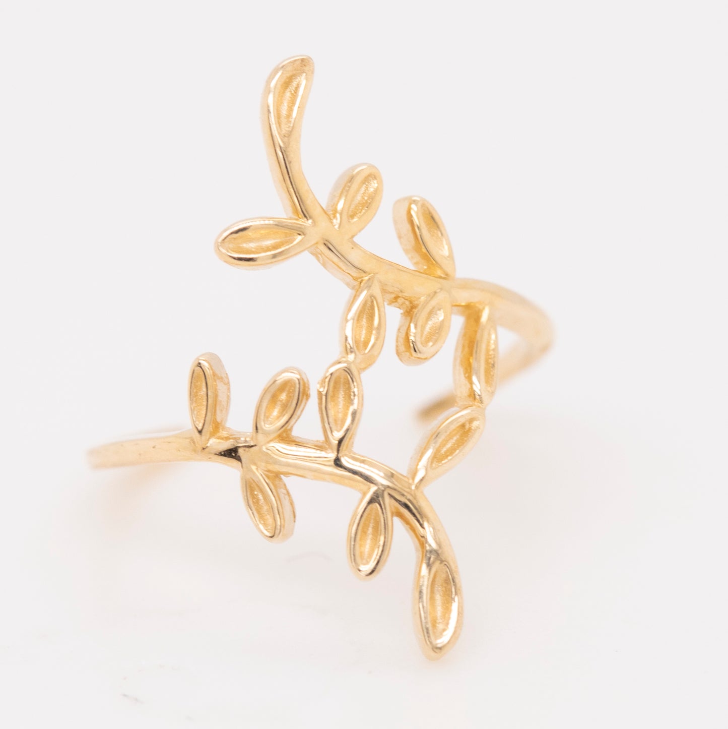 14K Yellow Gold Leaf Ear Cuff