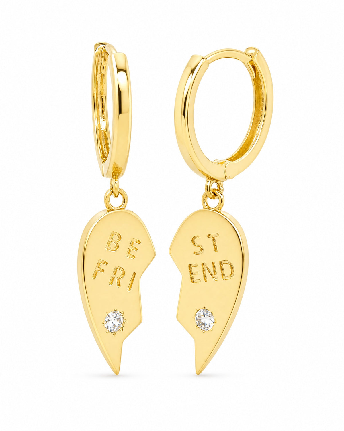 14k Yellow Gold Best Friend Huggie Earring