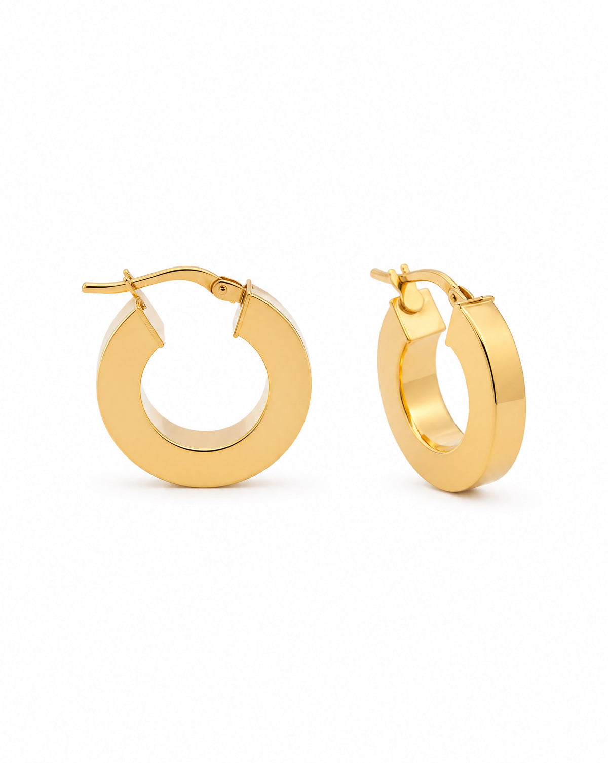 14K Yellow Gold 18MM Square Tube Hoop Earrings
