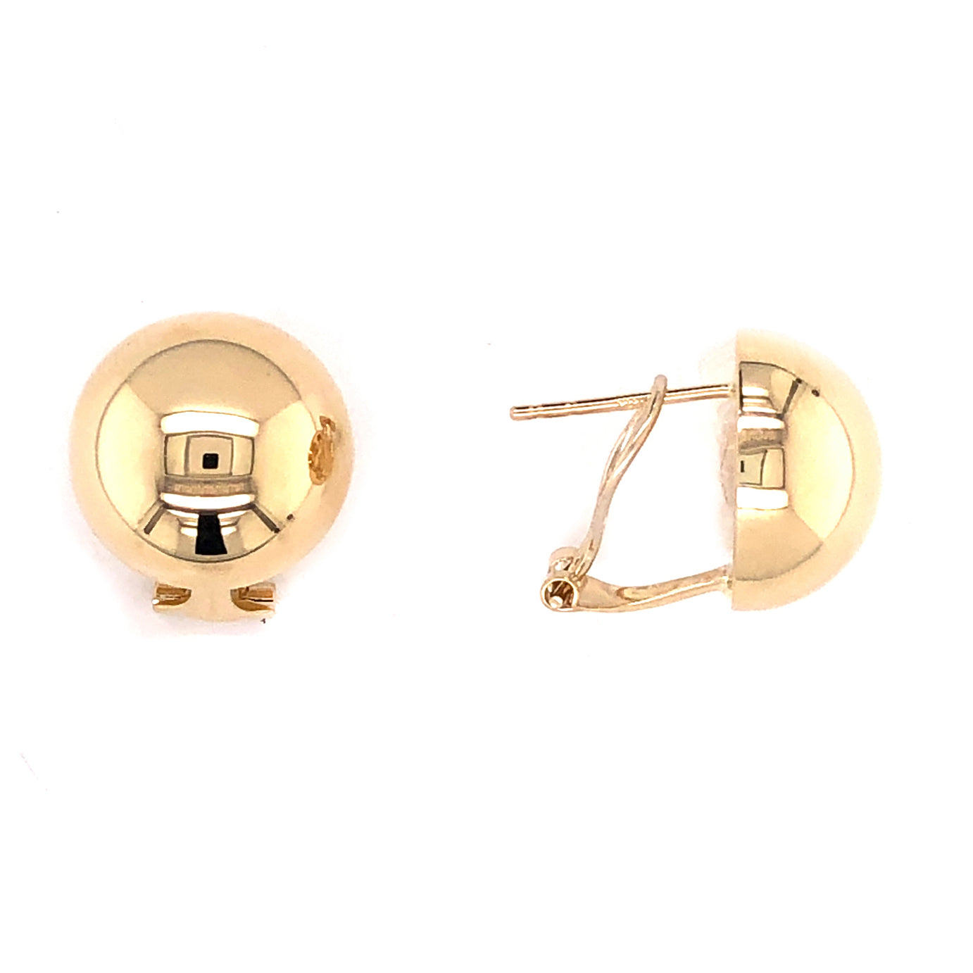 14K Yellow Gold Oversized Half-Ball Stud Earrings