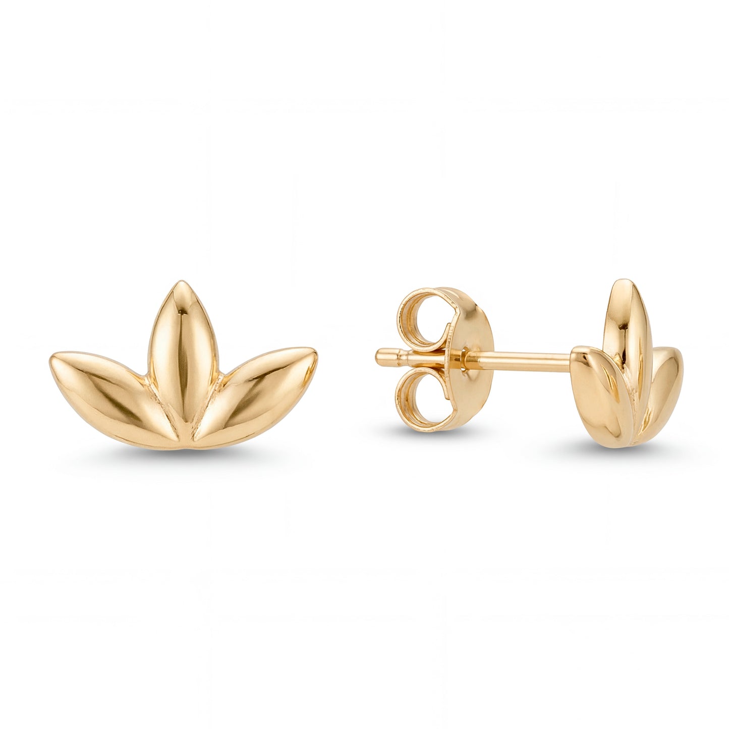 14K Yellow Gold Mini Lotus Flower Earring