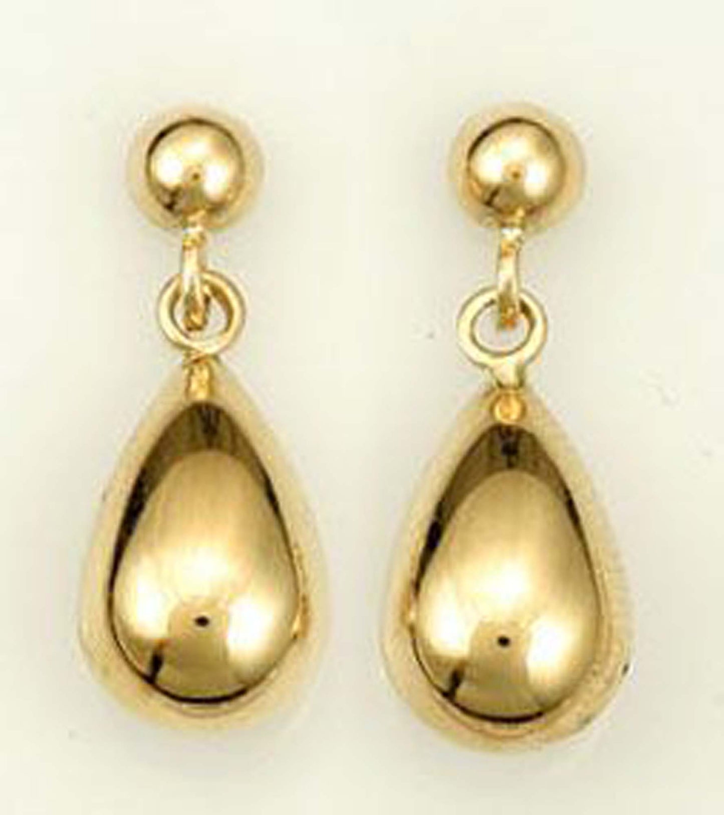 14K Yellow Gold Dangling Teardrop Earring