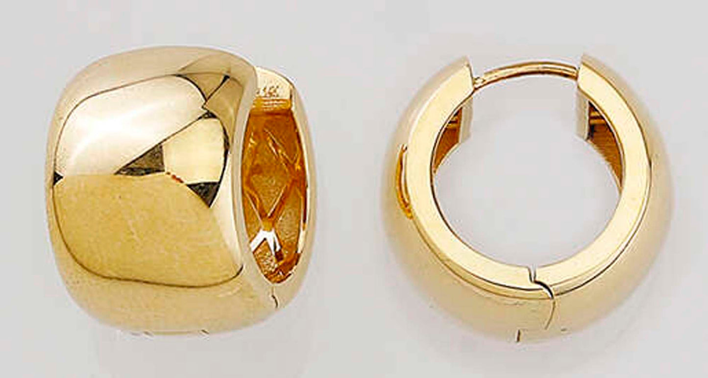 14K Yellow Gold Chunky Huggies Earring 7g / 17 x 12