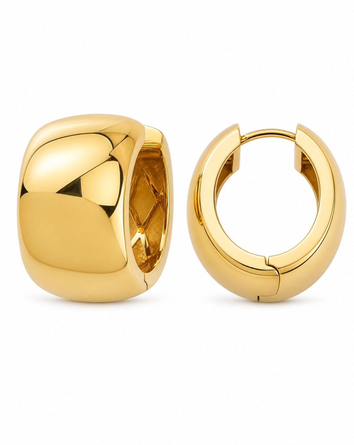14K Yellow Gold Chunky Huggies Earring