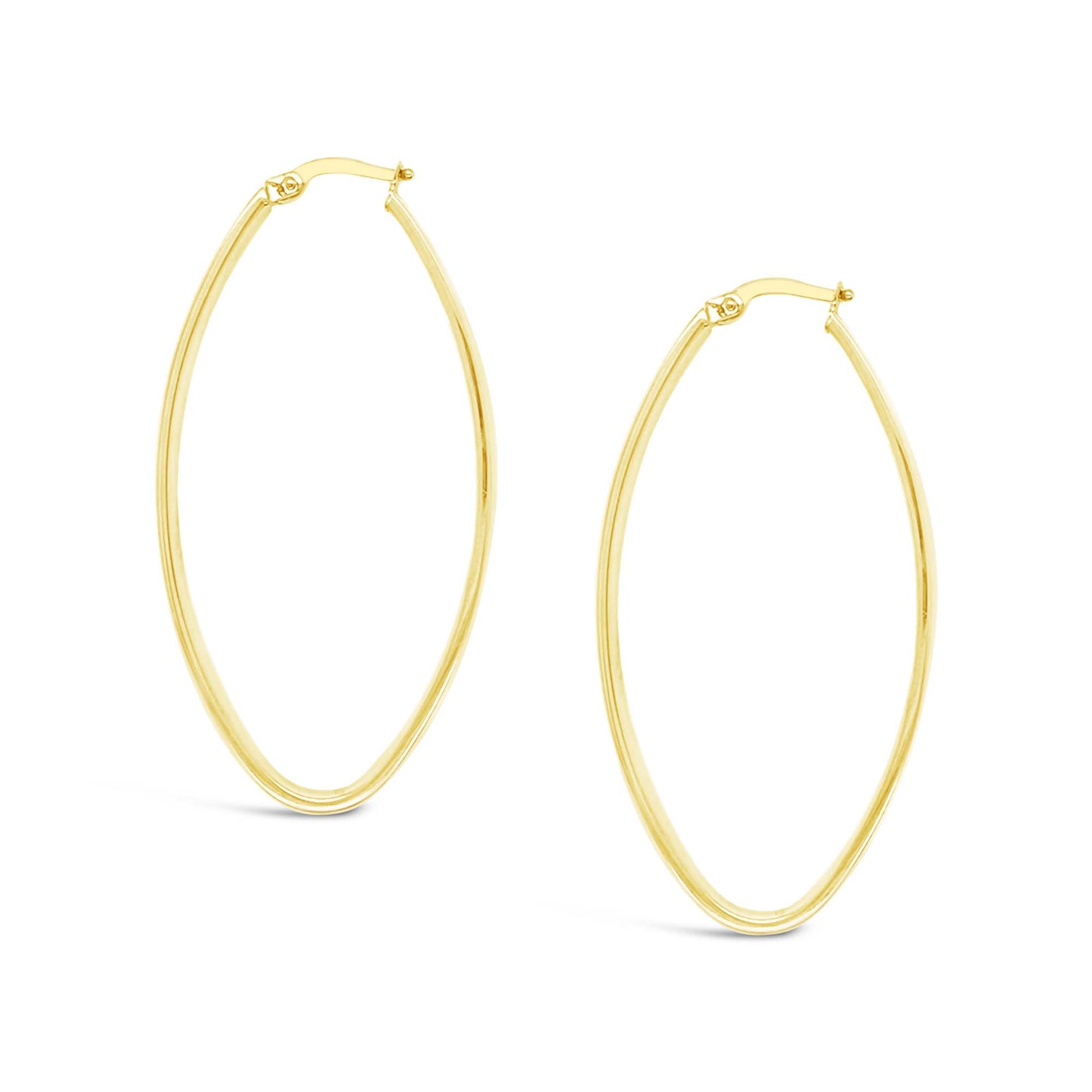 14k Yellow Gold 55mm Elongated Oval Hoop Earring