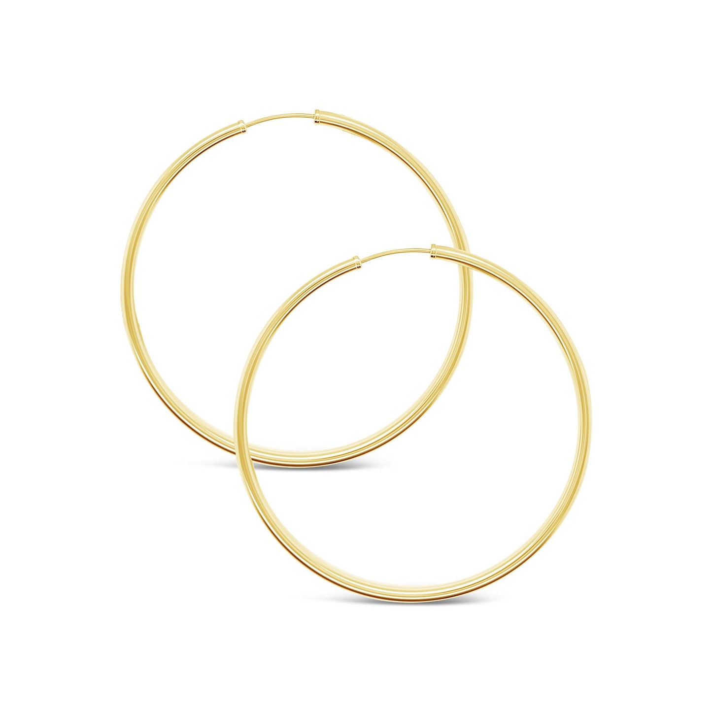 14k Yellow Gold 50mm 2mm Endless Hoop Earring