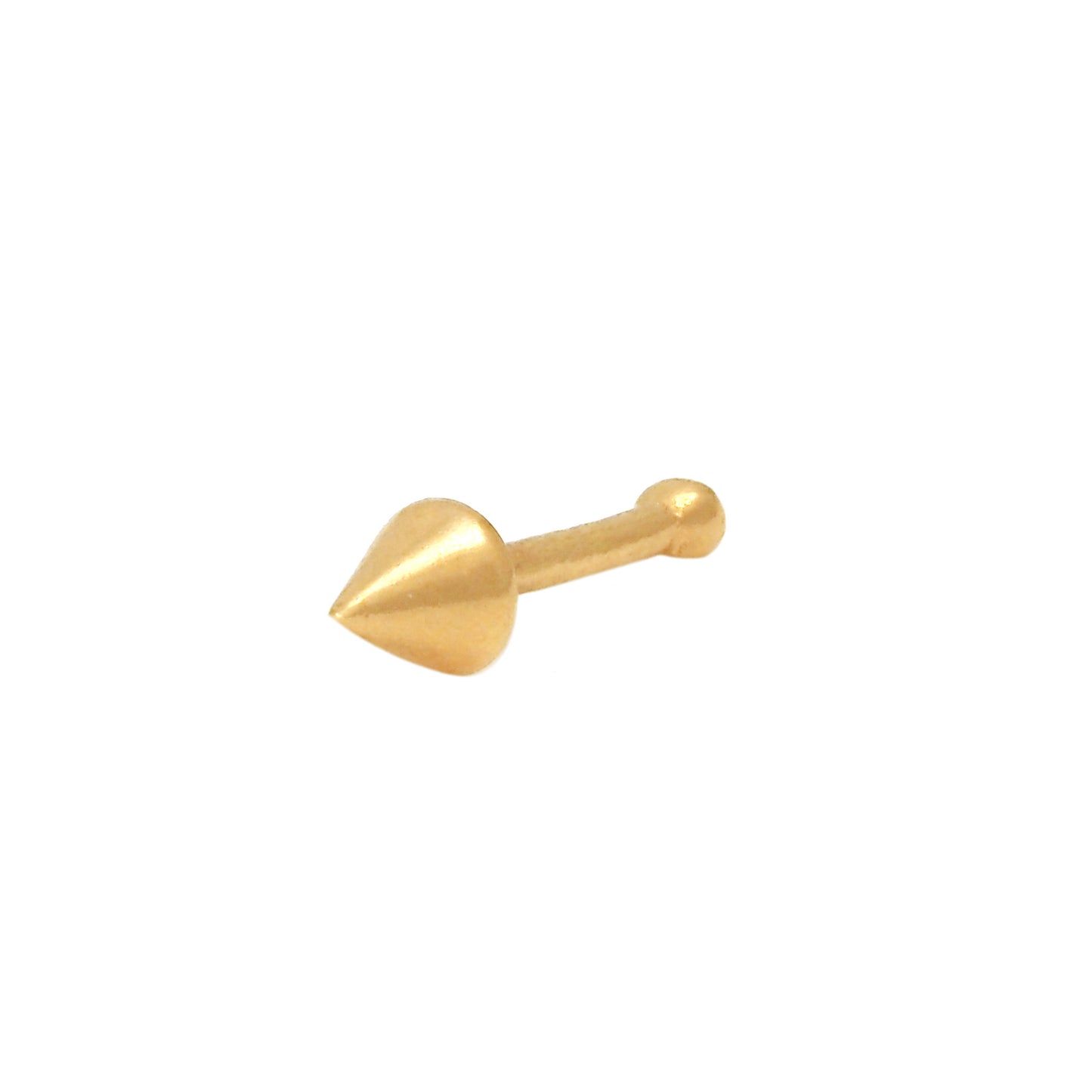 14K Yellow Gold Spike Nose Ring