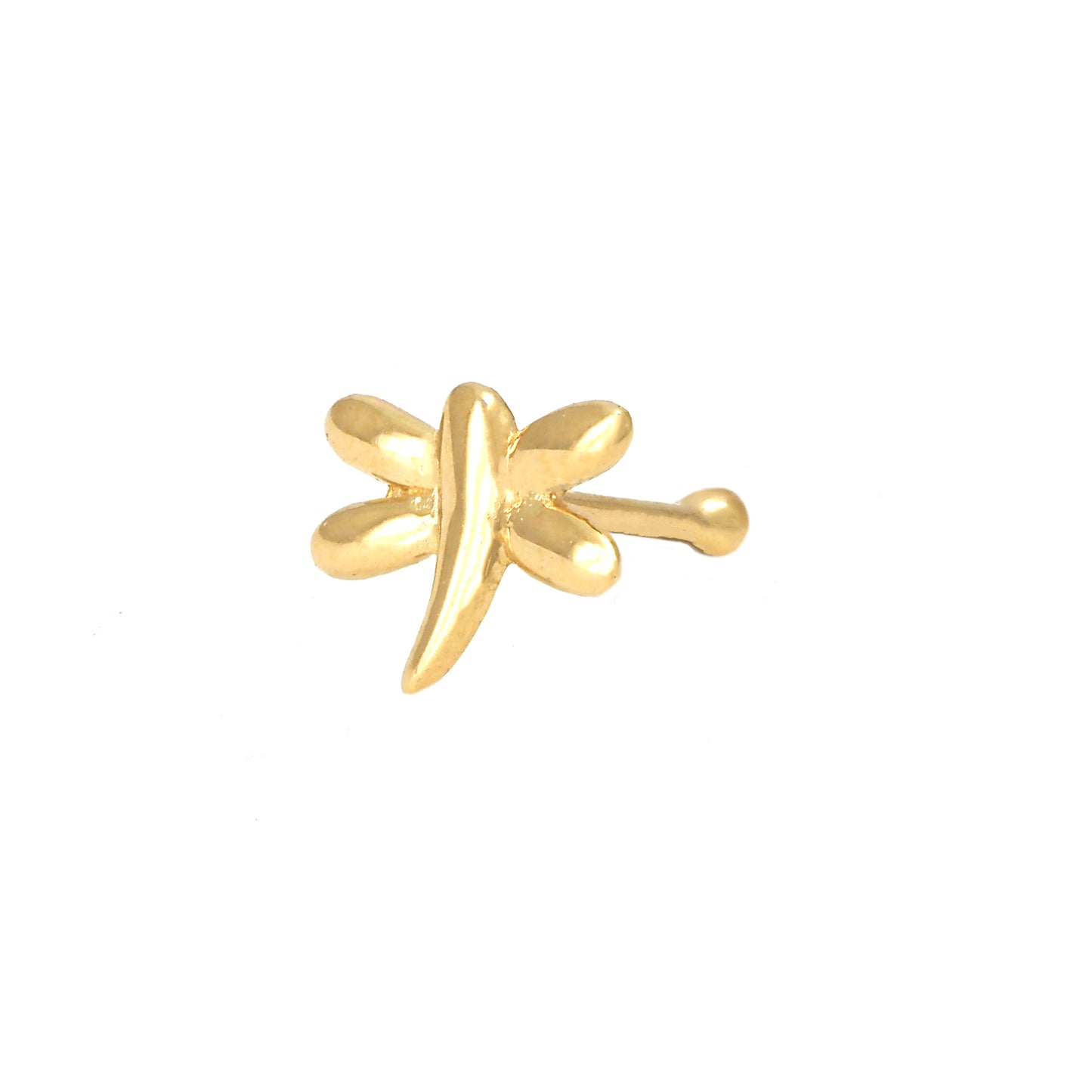 14K Yellow Gold Dragonfly Nose Ring