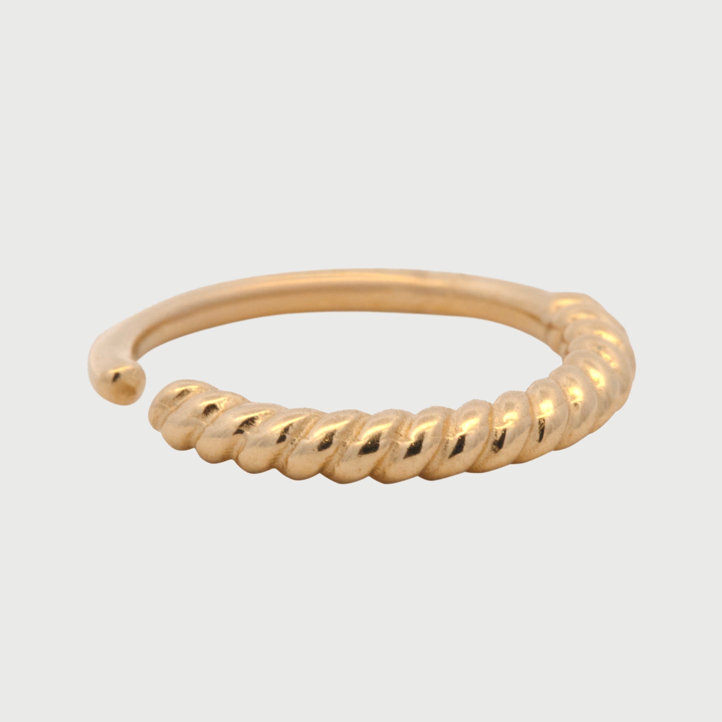 14K Yellow Gold Twisted Rope Nose Ring Hoop