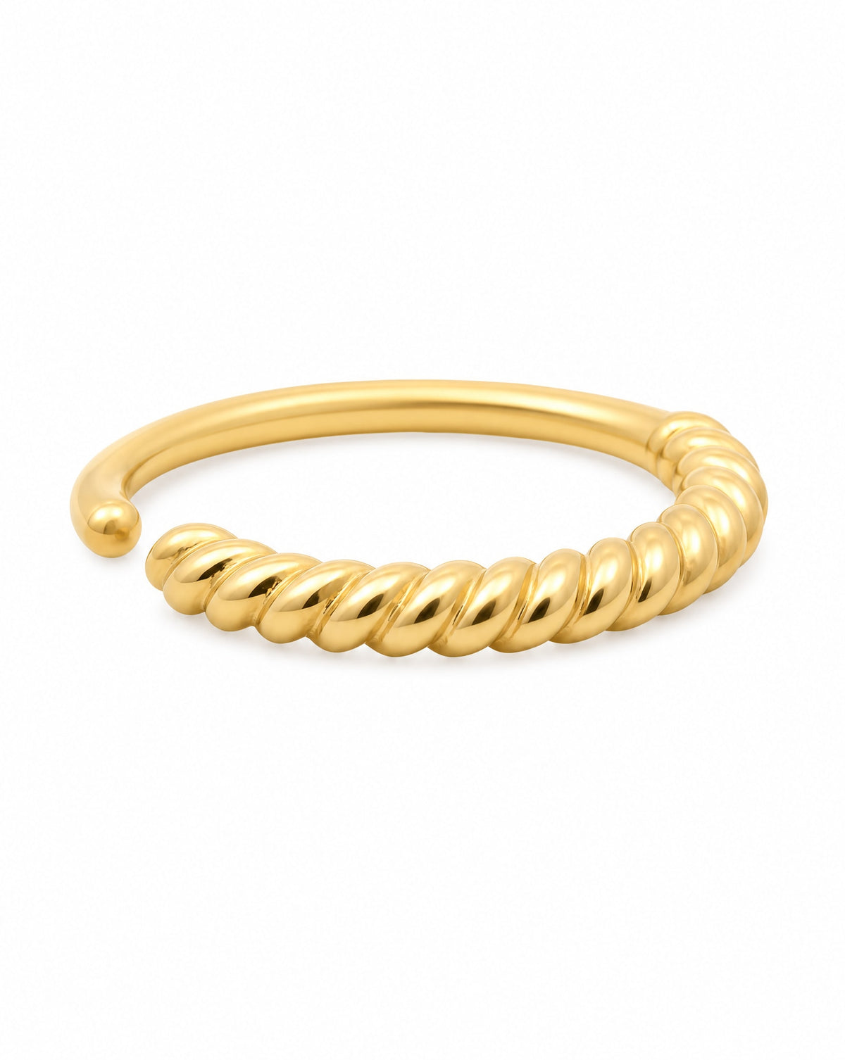 14K Yellow Gold Twisted Rope Nose Ring Hoop