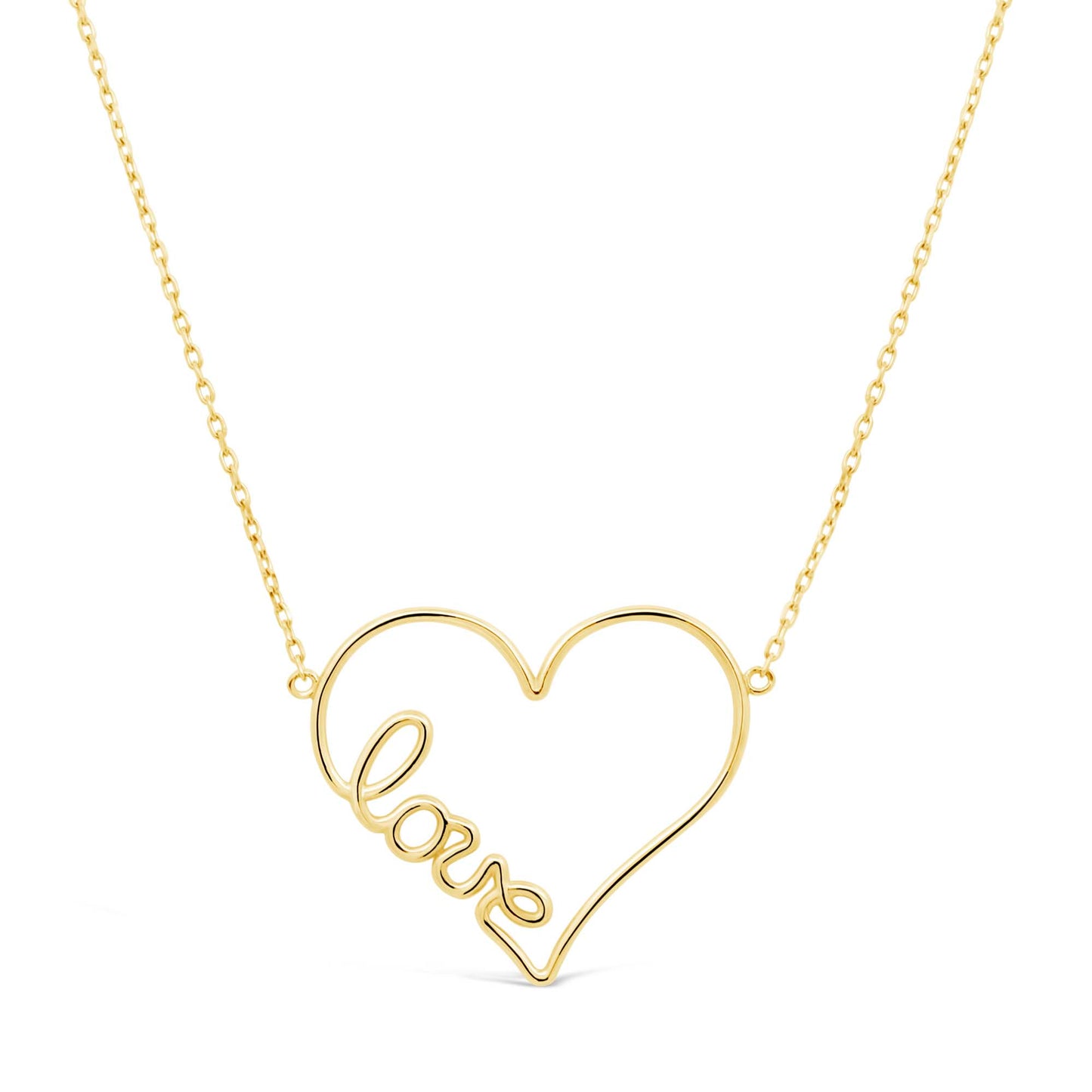 14K Yellow Gold Love Heart Necklace