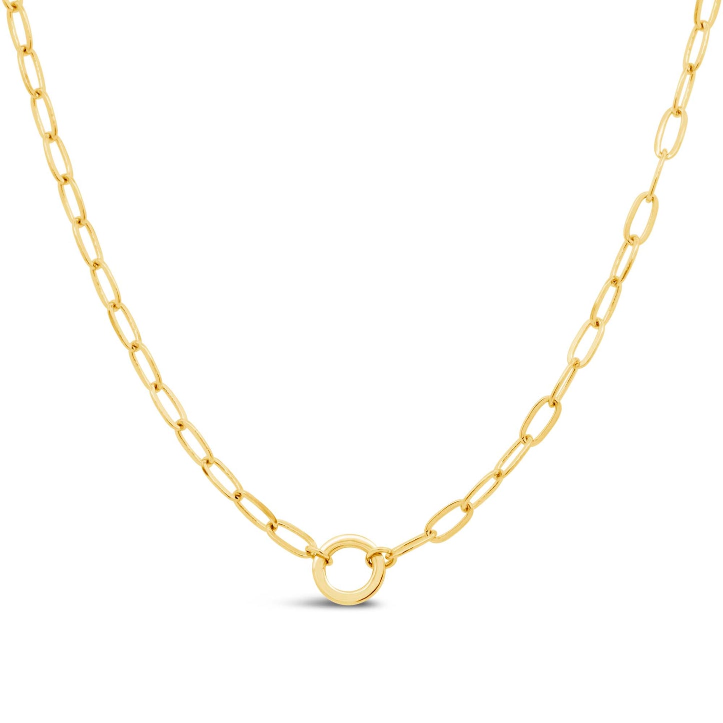 14K Yellow Gold Link Charm Chain Necklace