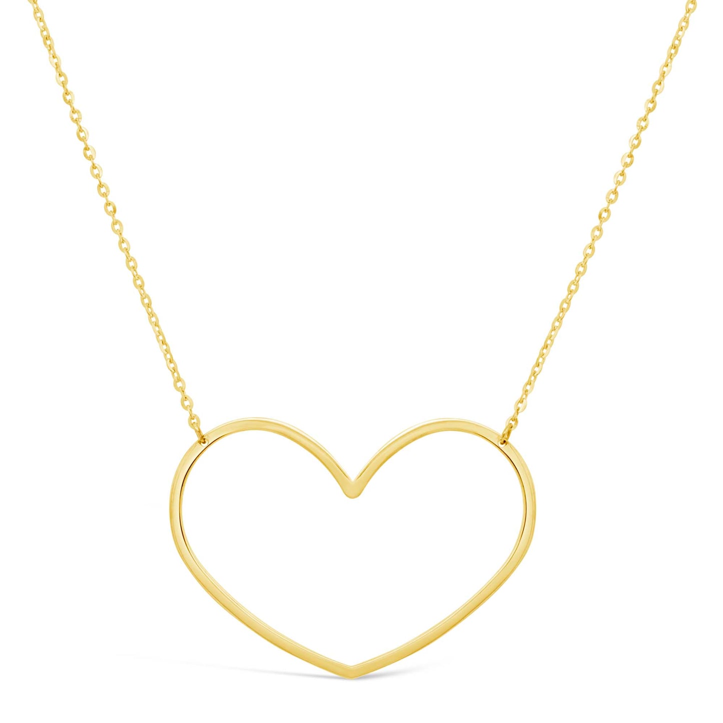 14K Yellow Gold Small Open Heart Necklace