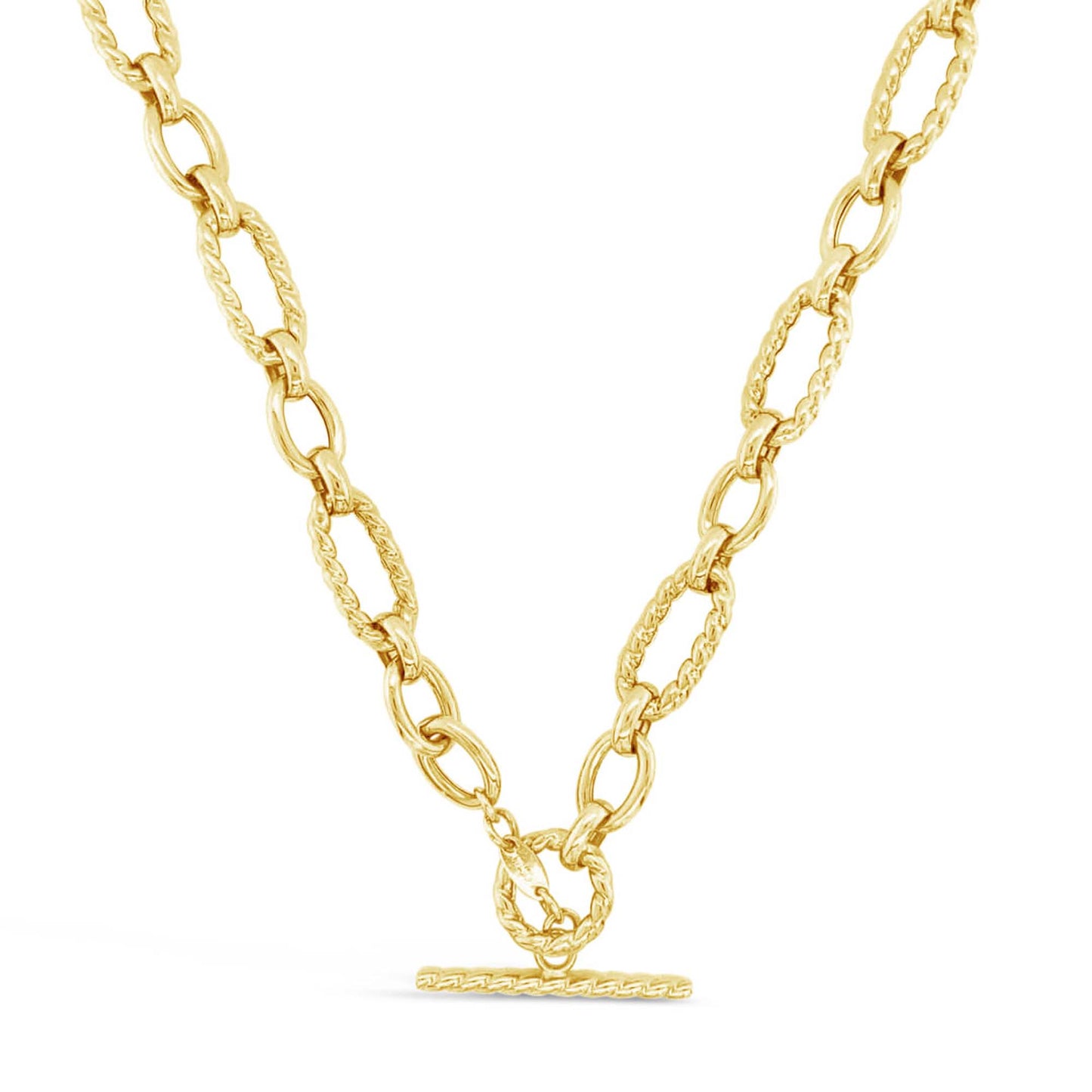 14K Yellow Gold Toggle Oval Link Chain Necklace