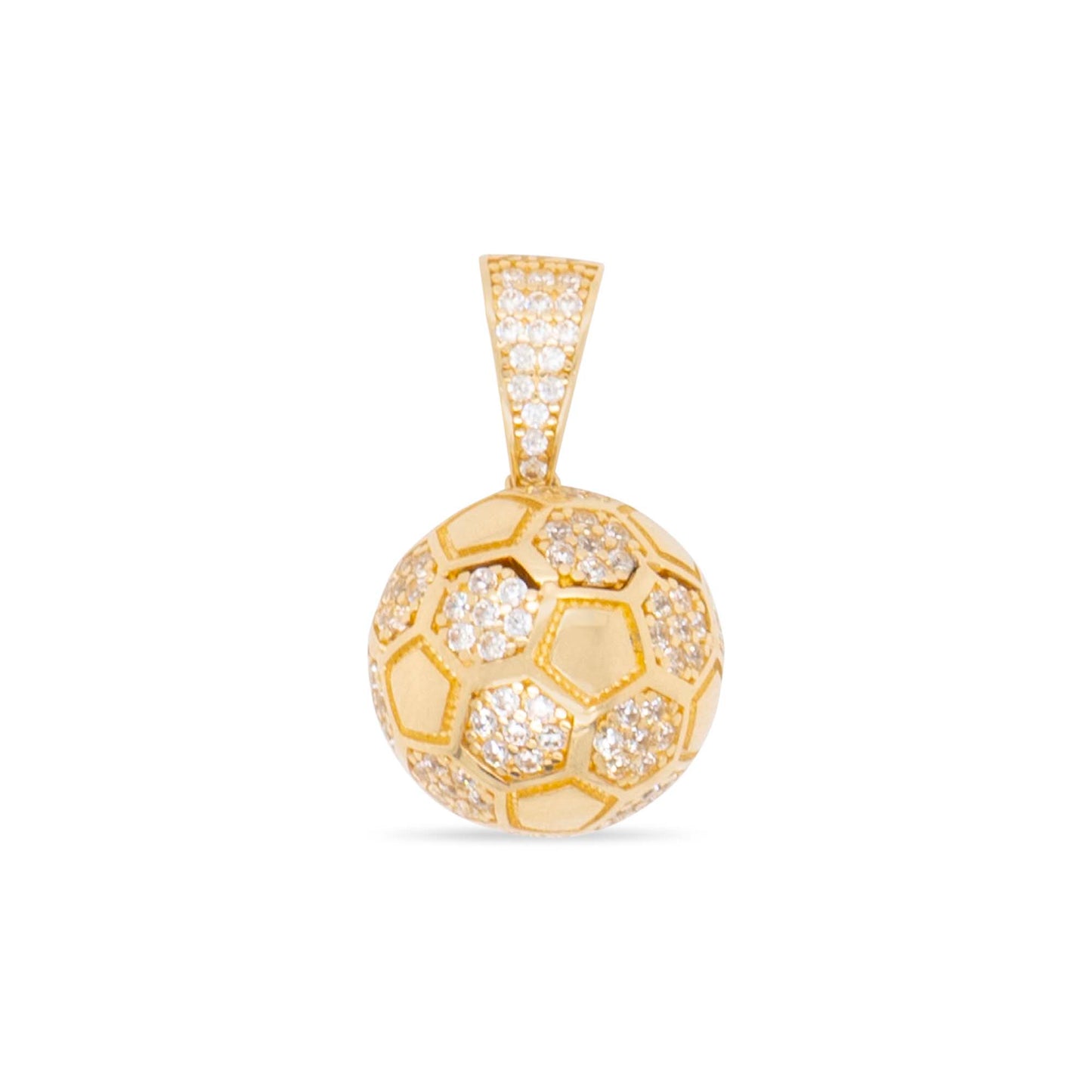 14K Yellow Gold Soccer with CZ Accents Men's Pendant