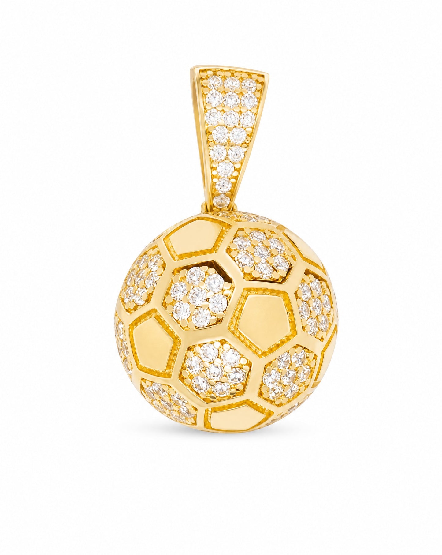 14K Yellow Gold Soccer with CZ Accents Men's Pendant