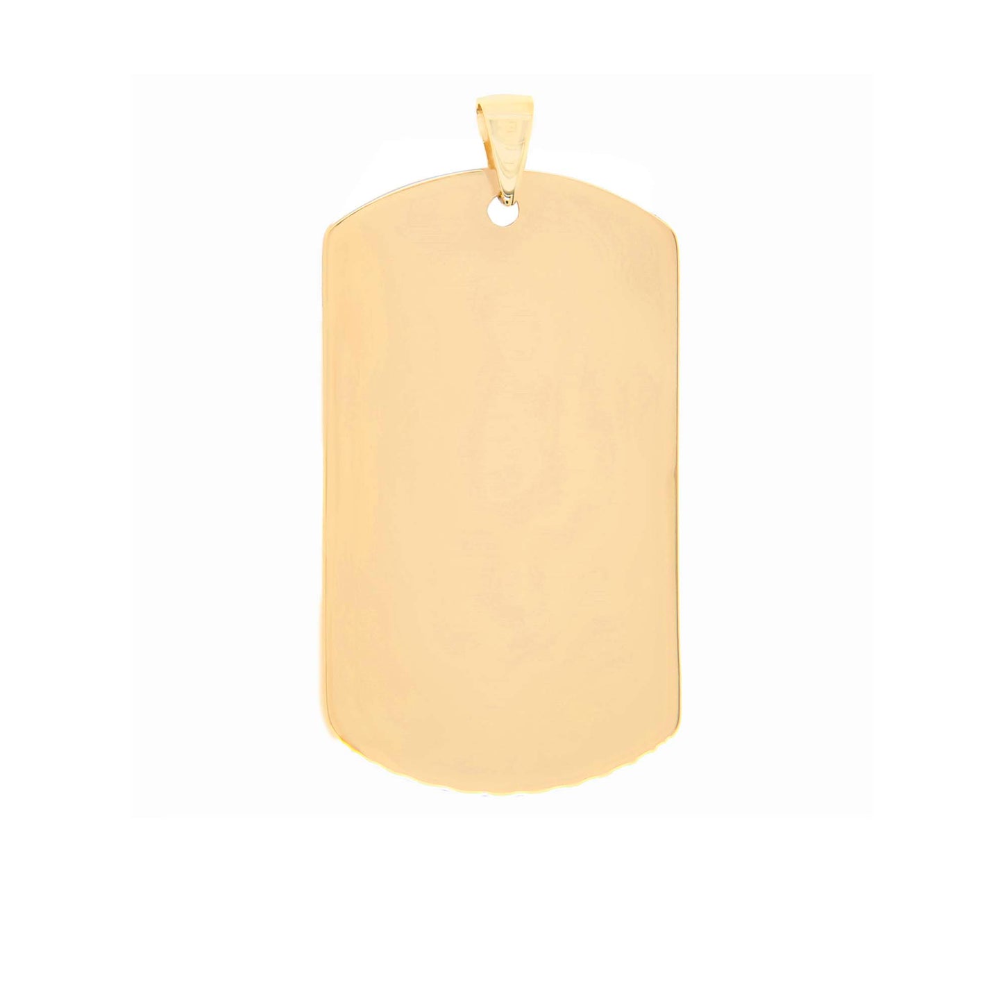 14K Yellow Gold Dog Tag Polished Men's Pendant