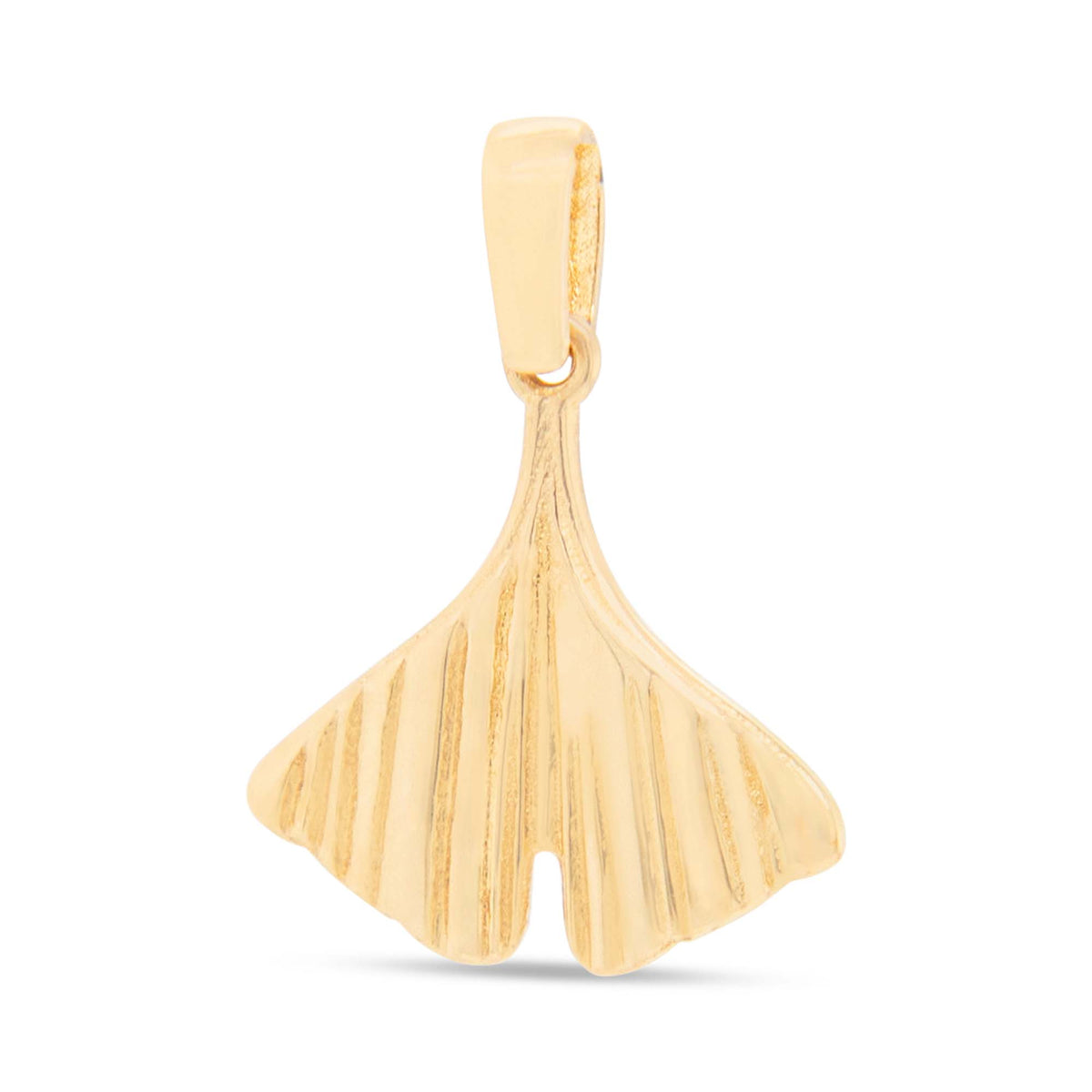 14k Yellow Gold Whale Tail Pendant
