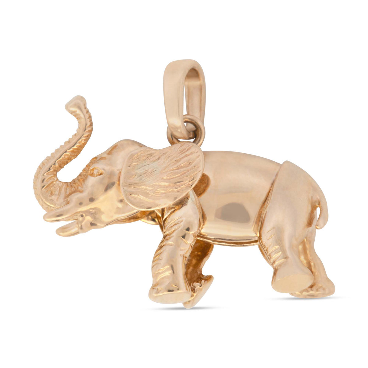14k Yellow Gold Elephant Pendant