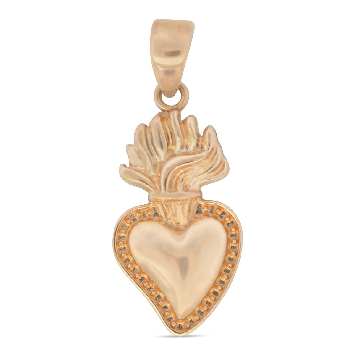14k Yellow Gold Sacred Heart Pendant