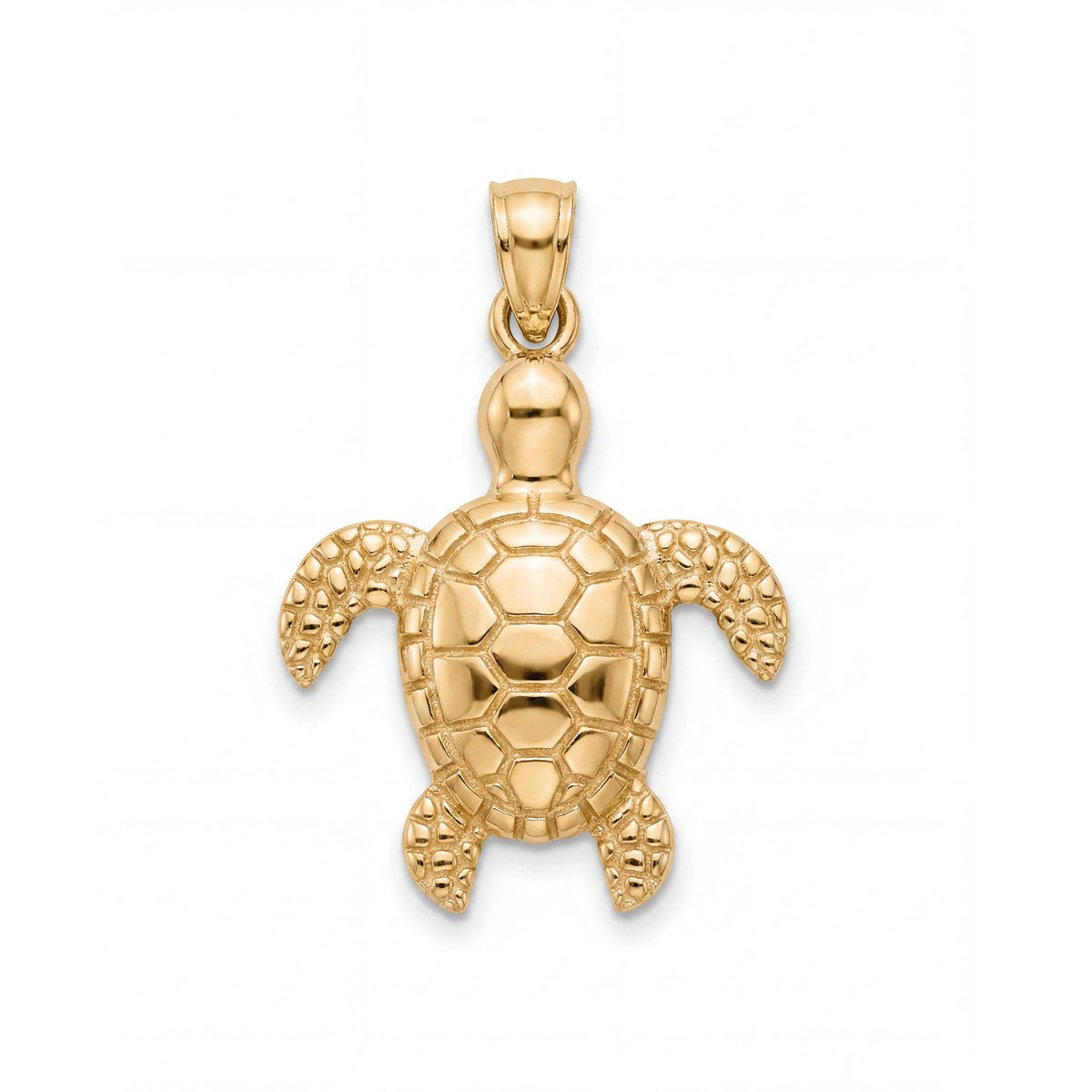 14k Yellow Gold Sea Turtle Pendant