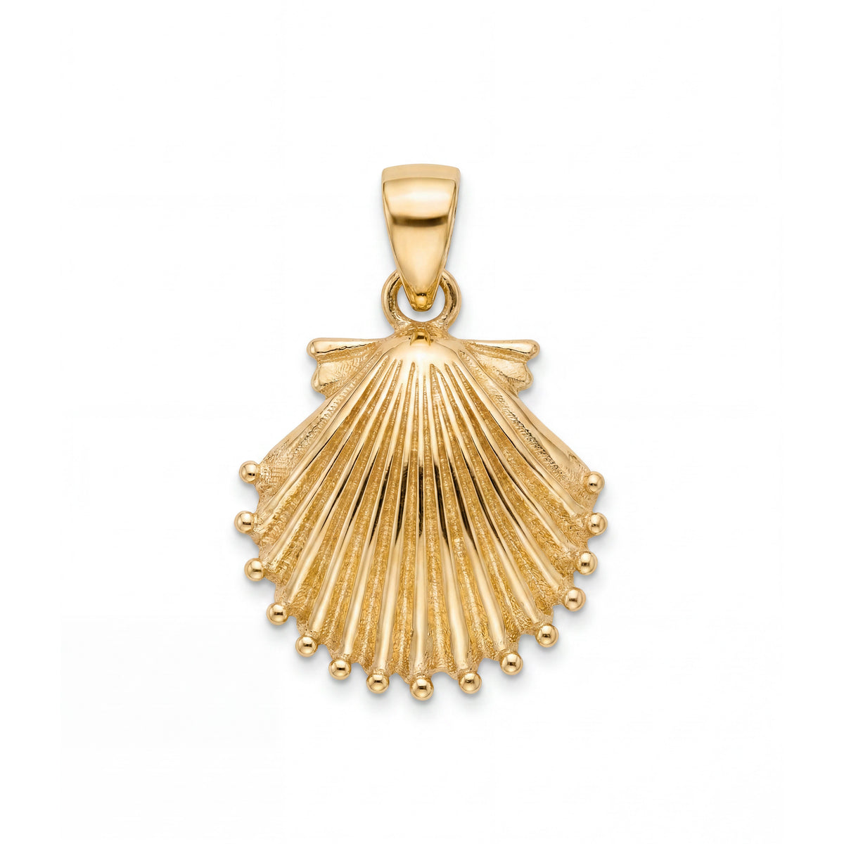 14k Yellow Gold Scallop Shell Pendant