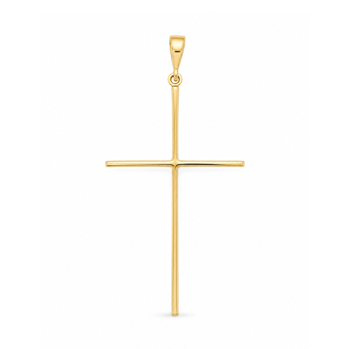14k Yellow Gold Slim Cross Pendant