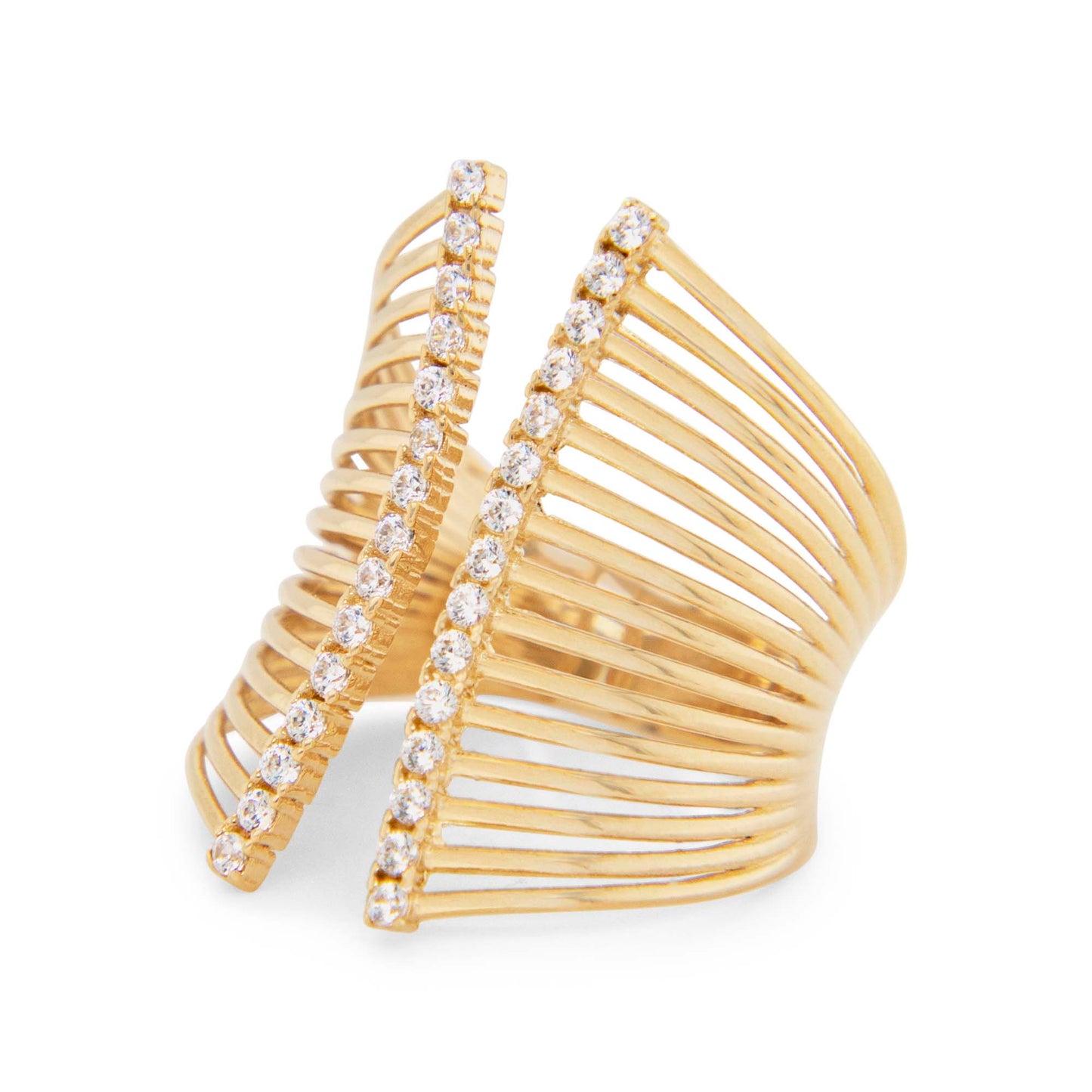 14K Yellow Gold Open Corset Ring
